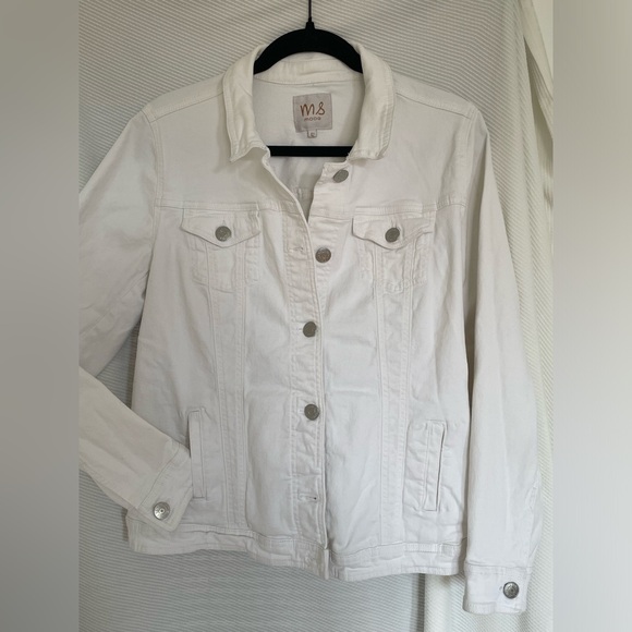 MS Mode Denim White Jacket - Picture 3 of 6